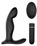 Stimulator Giles, 9 Moduri Vibratii, Remote Control, Silicon, USB, Negru, 12.7 cm, Guilty Toys