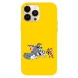Husa compatibila cu Apple iPhone 15 Pro, Viceversa, model Funny faces Tom and Jerry , Silicon, TPU, Transparent, Carcasa