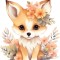 Sticker decorativ, Vulpe, Portocaliu, 66 cm, 1351STK-7