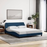 VidaXL Cadru de pat cu tăblie fără saltea, albastru, 160x200cm, textil