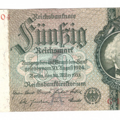 Bancnota Germania 50 mark/marci 30 martie 1933, stare relativ buna