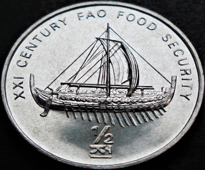 Moneda FAO 1/2 CHON - COREEA de NORD, anul 2002 * cod 1305 - UNC DIN FASIC!