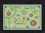 Seychelles 1971-Harta care arata locatia Seychelles,colita dantelata,MNH,Mi.Bl.2, Istorie, Nestampilat