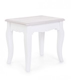 Taburet din lemn alb Charlene 41 cm x 30 cm x 38 h