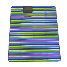 Patura pentru picnic fleece Stripe, Heinner, 150x180 cm, poliester, multicolor