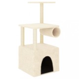 Cumpara ieftin Ansamblu de pisici cu stalpi din funie de sisal, crem, 109,5 cm