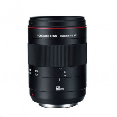 Yongnuo YN 60mm F2 MF Obiectiv Macro pentru Canon EOS foto