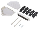 Conector D-Sub 37 pini tată, drept, pe cablu, lipire