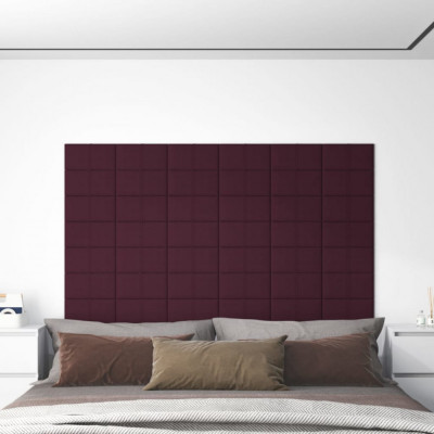 vidaXL Panouri de perete 12 buc. violet 30x15 cm textil 0,54 m&amp;sup2; foto