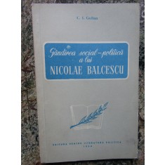 Gandirea social-politica a lui Nicolae Balcescu- C. I. Gulian