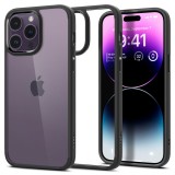 Husa transparenta iPhone 14 Pro Max Spigen Ultra Hybrid, negru matte