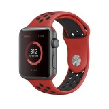 Curea sport Edman silicona pentru Apple Watch Ultra/SE/9/8/7/6/5/4/3/2/1, 42/44/45/49 mm, marimea L, Rosu/Negru