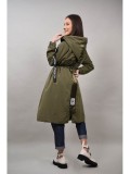 Cumpara ieftin Geaca Dama Tip Trench Lunga Catena Kaki/Camel/Negru, S-M/L-XL, 100% Poliester