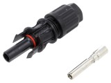 Conector solar mamă 10mm2 crimpat pe cablu