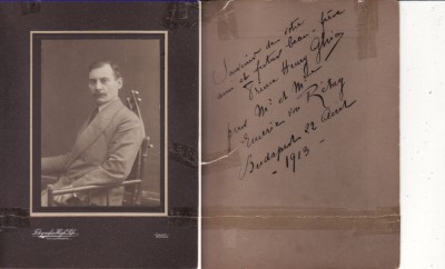 CDV, Foto cabinet High Life, Galati- epoca carton-printul Henry Ghica, autograf foto