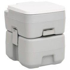 vidaXL Toaletă portabilă de camping, gri și alb, 20+10 L, HDPE 154406