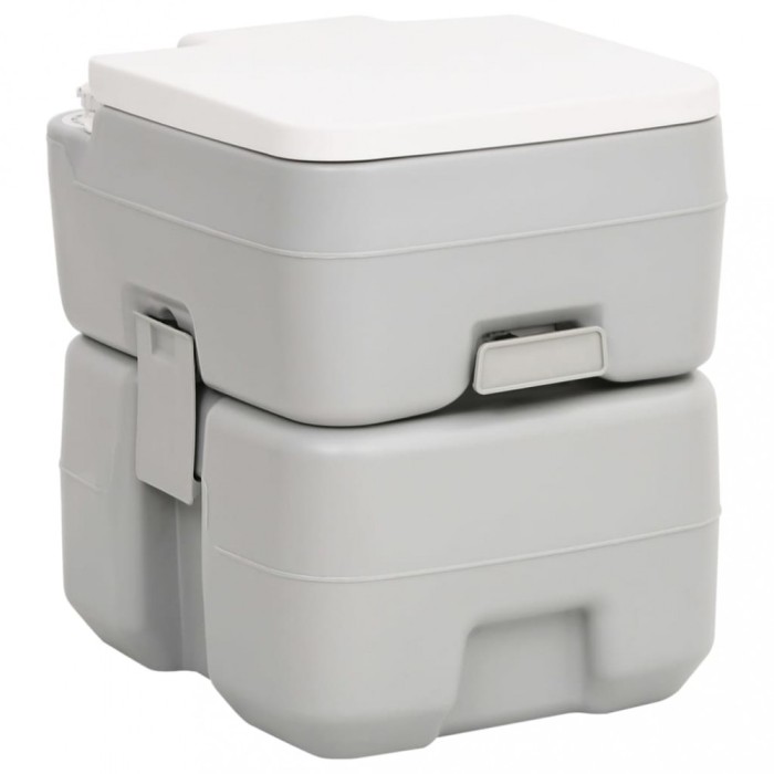 vidaXL Toaletă portabilă de camping, gri și alb, 20+10 L, HDPE 154406