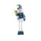 Figurina Decorativa de Craciun Om de Zapada Alb cu Picioare Extensibile, 66-90 cm
