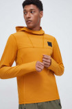 The North Face bluza barbati, culoarea galben, cu glugă, neted