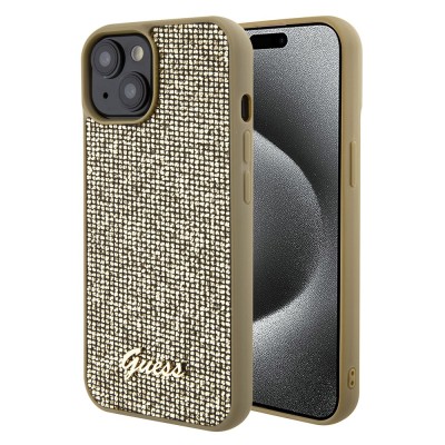 Husa originala Guess iPhone 15 Disco Metal Script, auriu, GUHCP15SPMSDGSD foto