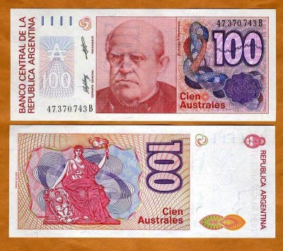 !!! ARGENTINA - 100 AUSTRALES (1985-1990) - P 327 c - UNC foto