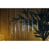 Cumpara ieftin Instalatie 8 minitube Craciun, Hoff, 80 LED-uri cu lumina rece, efect cascada, 1.4 m, USB, interior / exterior, alimentare baterii