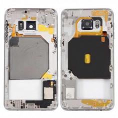 Carcasa mijloc cu geam camera / blitz , Samsung Galaxy S6 edge+ G928 Argintiu Orig Swap A foto