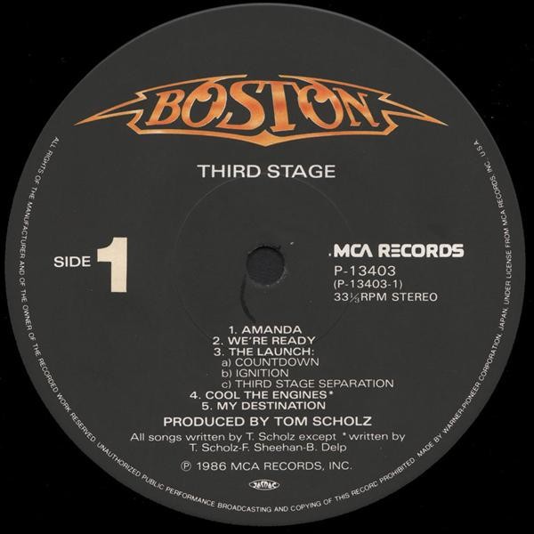Vinil &quot;Japan Press&quot;Boston &ndash; Third Stage (G+)