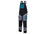 Dungareși de protecție LAHTI PRO L4060203, mărimea L, negru-gri-turcoaz cu reflectorizant 270g/m&sup2;