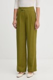 United Colors of Benetton pantaloni culoarea verde, lat, high waist, 4K3ADF09Z