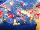 Esarfa noua, lina extra fina cu matase naturala, broderie