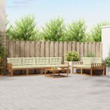 vidaXL Set de canapele de exterior cu pernă 7 pcs Natural și Crem 3367223