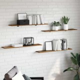 vidaXL Raft pentru cărți 4 pcs Maro 100 x 20 x 1.5 cm Lemn compozit 875066