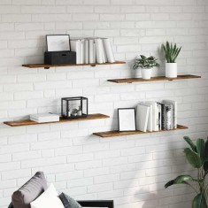 vidaXL Raft pentru cărți 4 pcs Maro 100 x 20 x 1.5 cm Lemn compozit