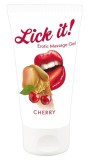Gel masaj si lubrifiant vegan 2 in 1 Lick it cirese 50 ml