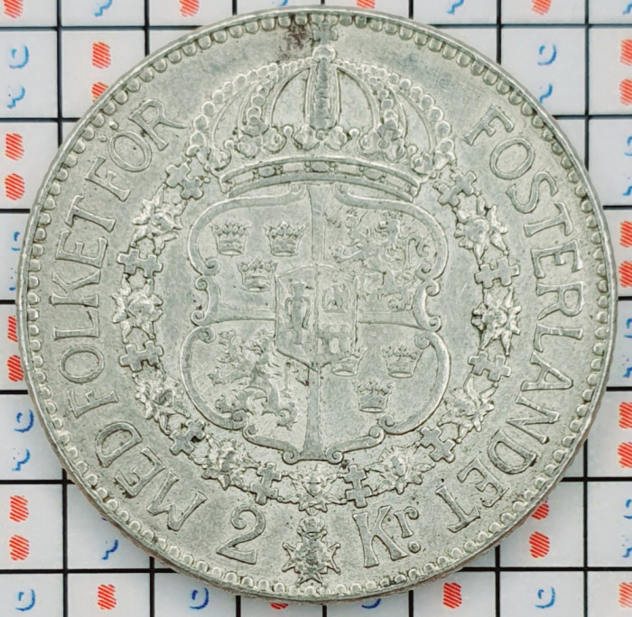 Suedia 2 coroane 1939 argint - Gustaf V - km 787 - A014
