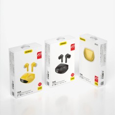Casti audio wireless, Dudao, U16H, TWS, Galben, Bluetooth 5.2, Touch control, Afisaj digital, Rezistenta la apa, Raza 10 m