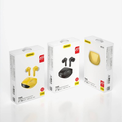 Casti audio wireless, Dudao, U16H, TWS, Galben, Bluetooth 5.2, Touch control, Afisaj digital, Rezistenta la apa, Raza 10 m foto