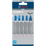 Bosch PRO Metal curve T118EOF - Set panze fierastrau pendular tija cu un prag de prindere (T) 83 mm metal taiere curba fina 5 bucati