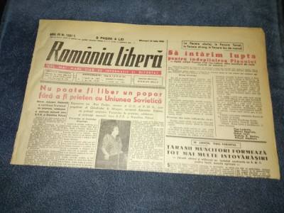 ZIARUL ROMANIA LIBERA 13 IULIE 1949 foto