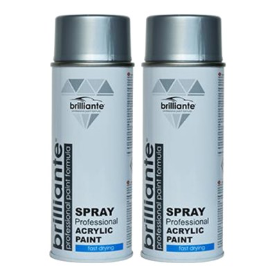Pachet 2 x Vopsea spray Brilliante RAL 900 Aluminiu White 400 ml foto