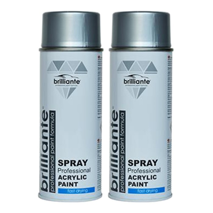 Pachet 2 x Vopsea spray Brilliante RAL 900 Aluminiu White 400 ml