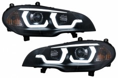 Faruri Tube Light LED DRL Angel Eyes BMW X5 E70 (2007-2010) Negru Performance AutoTuning foto