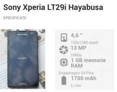 Sony xperia hayabusa lt 29i foto