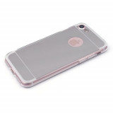Husa Apple iPhone 8, Elegance Luxury tip oglinda Argintiu, Negru, MyStyle