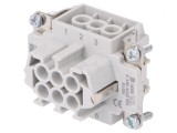 Conector HDC Mamă 500V 16A 6 PIN 6 PE 0.5-2.5mm&sup2;