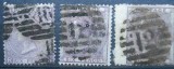 1865/1856 REGINA VICTORIA O VALOARE LITERE MARI IN COLTURI ,2 VALORI FARA LITERE IN COLTURI COTA 156$