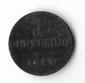 Moneda 1 centesimo 1843 - Lombardia