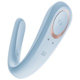 Vibrator pentru cupluri Satisfyer Double Classic albastru IPX7