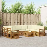 vidaXL Seturi de canapele 10 pcs Natural și Crem Lemn Solid de Acacia 3375520